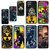 cool biochemical gas mask for oppo realme gt master neo q3s q2 x50 x7 x3 x2 c21y c17 c11 c3 pro carnival black phone case