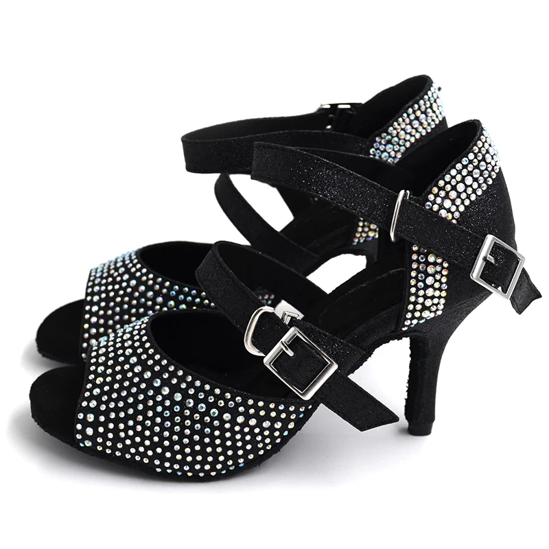 Туфли женские атласные на высоком каблуке обувь для латинских танцев сальса