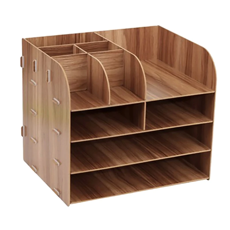 

1Pcs 4-Layers Wood Office Table Organizer Assembled Files Office Supplies Containers A4 Paper Storage Rack