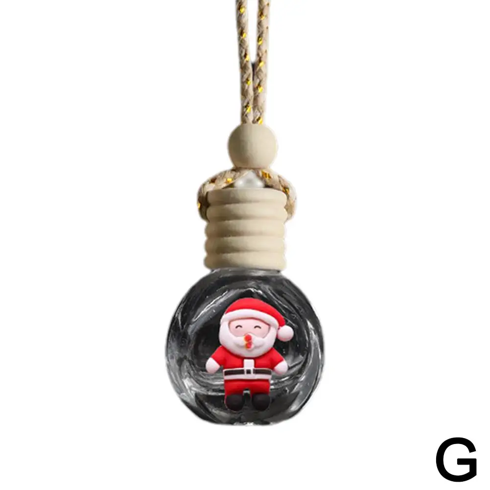 10ml Santa Claus Car Pendant Aromatherapy Christmas Gift Glass Refill Diffuser Empty Bottle Ornament M0y3