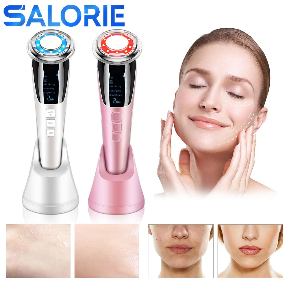 

EMS Hot Cold Vibrating Face Massager Facial Lifting Devices Light Therapy Skin Rejuvenation Tightening Wrinkle Removal Cleansing