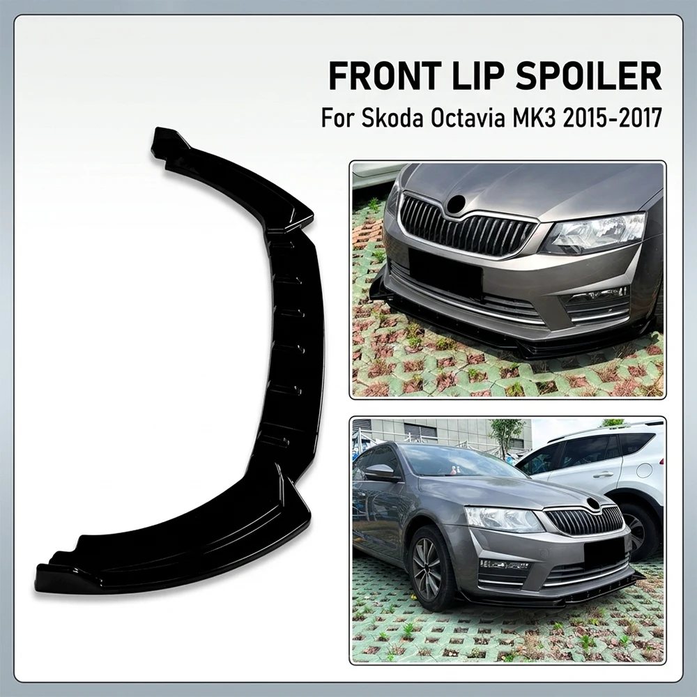 Фото Для Skoda Octavia MK3 2015-2017: Комплект обвеса (сплиттер, диффузор, накладка на бампер) и аксессуары для бампера, спойлер №1