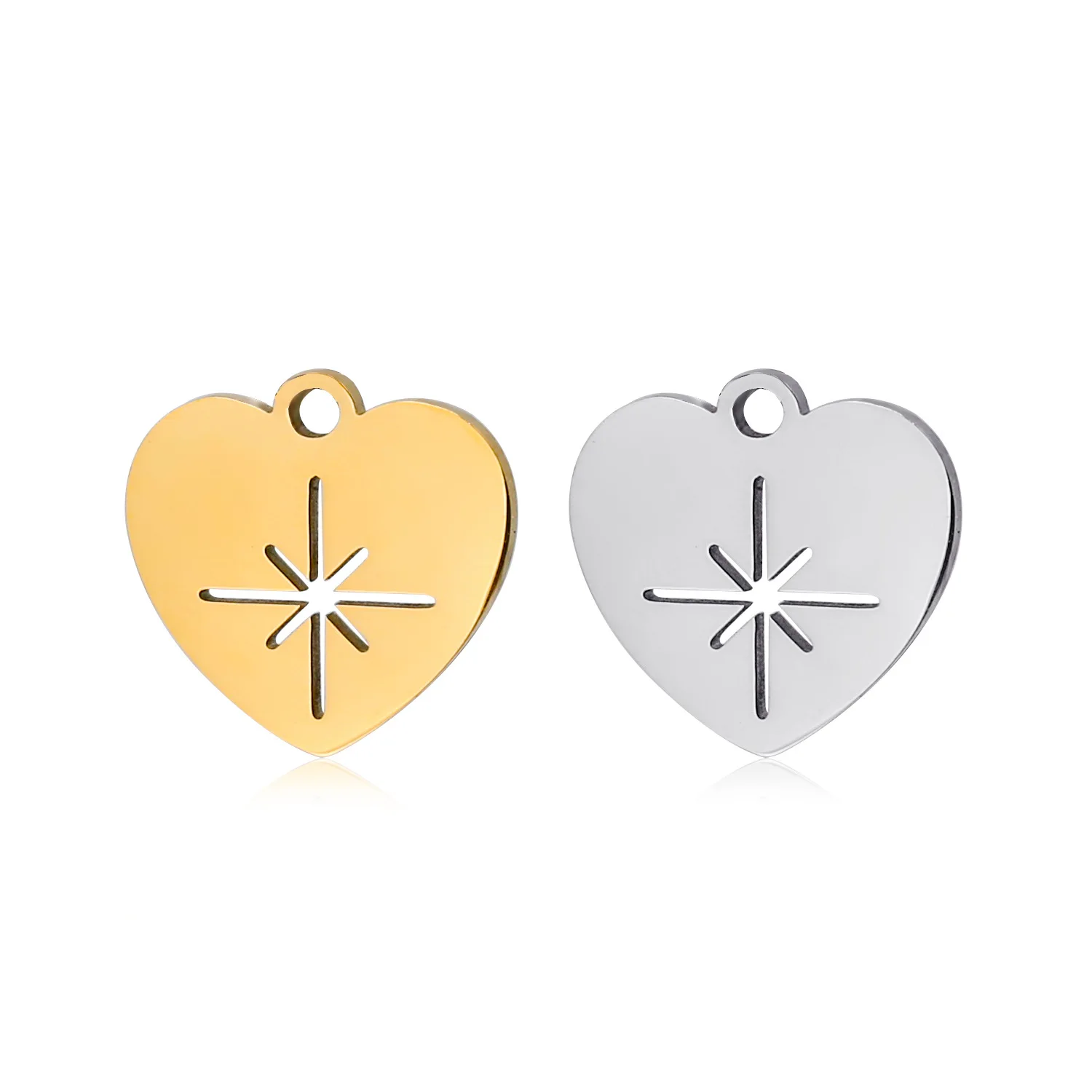 10 шт. зеркальная полированная нержавеющая сталь 12x13 мм персиковый кулон в форме