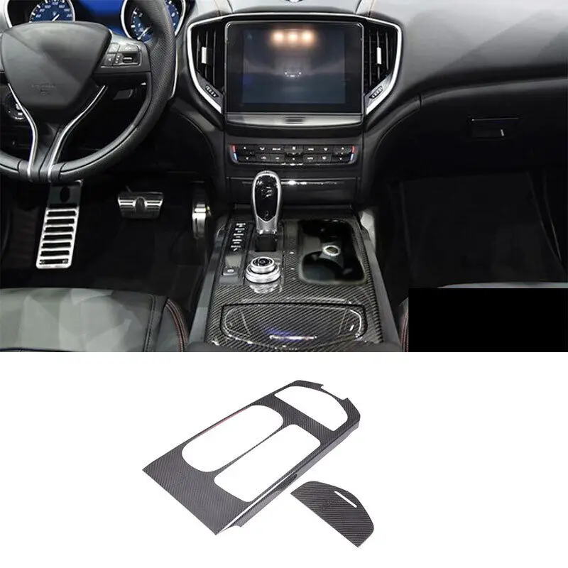 

Центральная консоль из настоящего углеродного волокна, отделка панели переключения передач для Maserati ghiсот 2014-2016, низкая Версия
