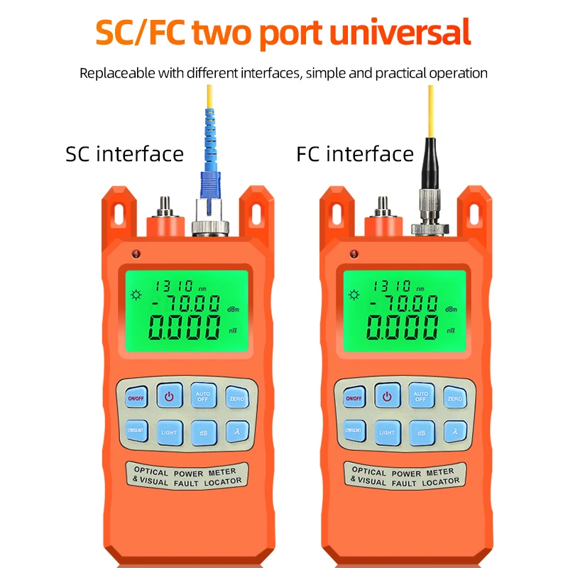 VFL 10/20/30MW AUA All-IN-ONE otdr Optical Power Meter with Visual Fault Locator optical fiber tester 10km 20KM 30km