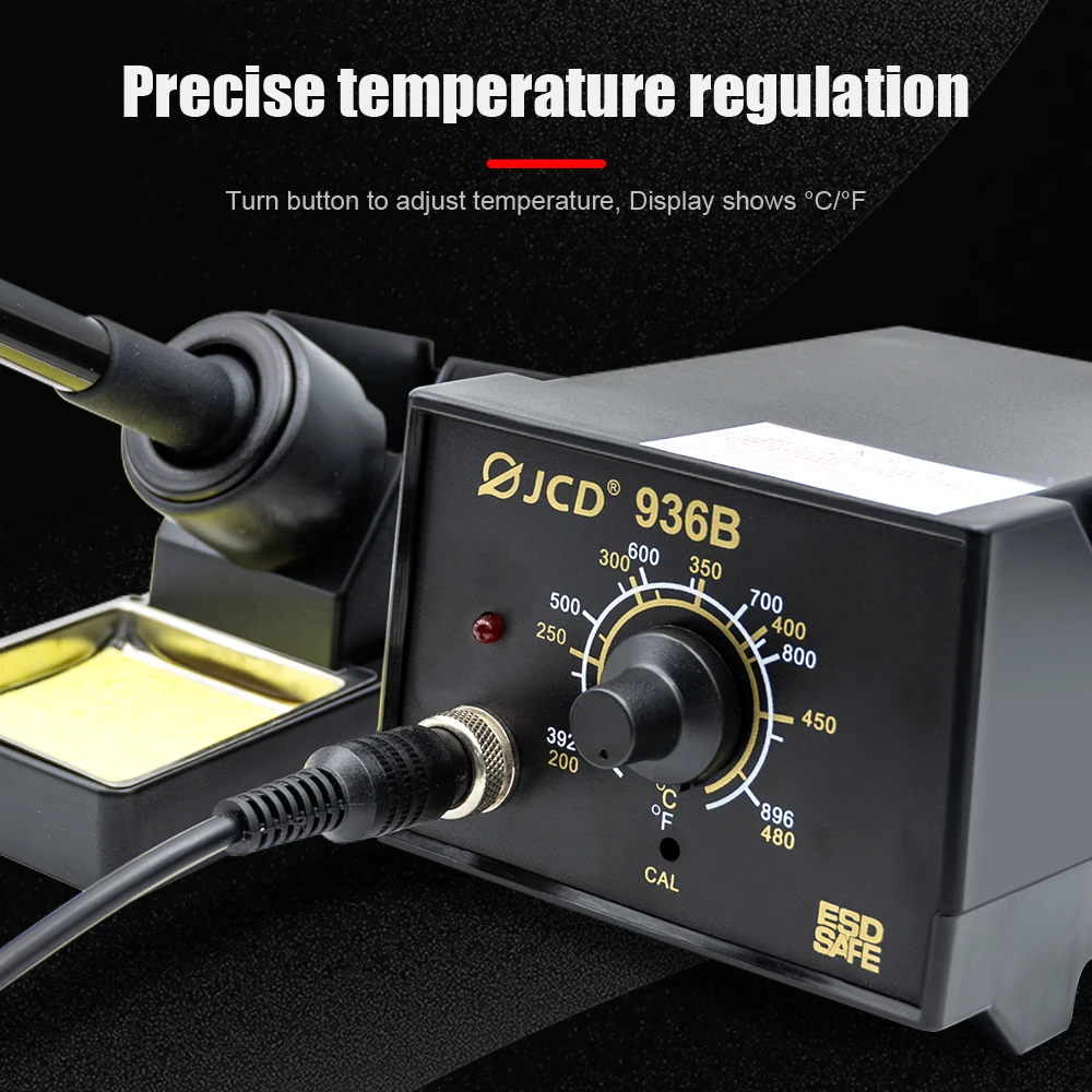 Фото Паяльная станция 936, 60 Вт, с регулировкой температуры 200-480°C, электрический паяльник для ремонта и пайки №1