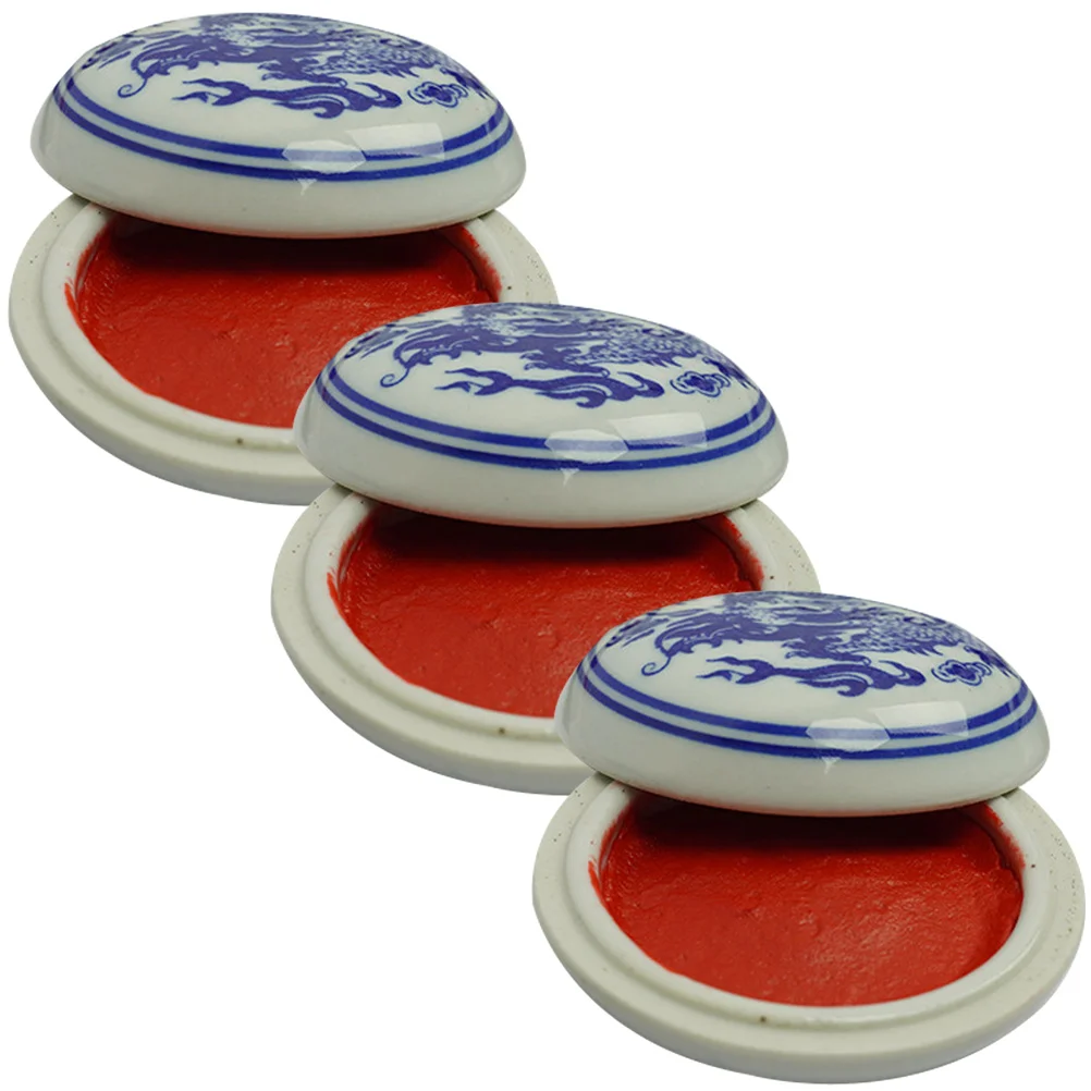 

Ink Pad Inkpad Calligraphy Chinese Painting Red Seal Paste Ceramic Pads Box Yinnistamp Artwork Craft Vermilion Usefingerprint