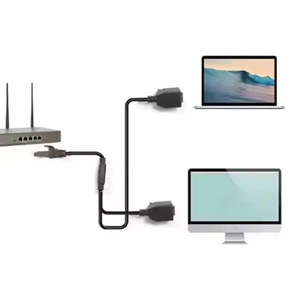 Для Cat5 RJ45 1 см 2 розетки сетевой порт к высокий кабель двухпроводной качественный