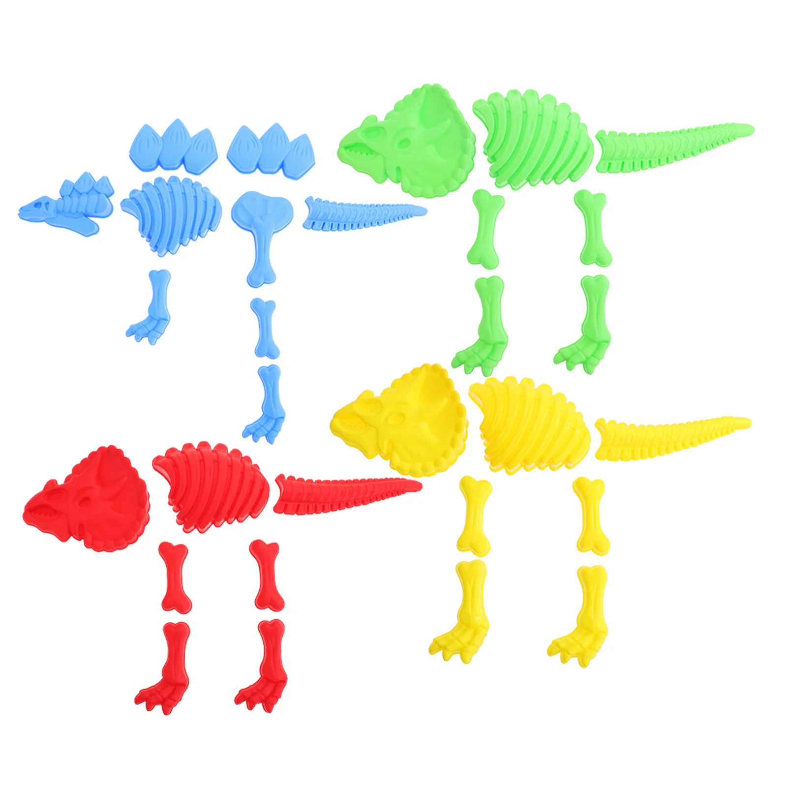

4 Sets Kids Outdoor Toys Dinosaur Mold Plastic Dinosaur Sand Toys Summer Sand Molds Tools Beach Child
