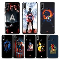 marvel phone case for huawei y6 y7 y9 y5p y6p y8s y8p y9a y7a mate 10 20 40 pro rs case silicone cover marvel captain america