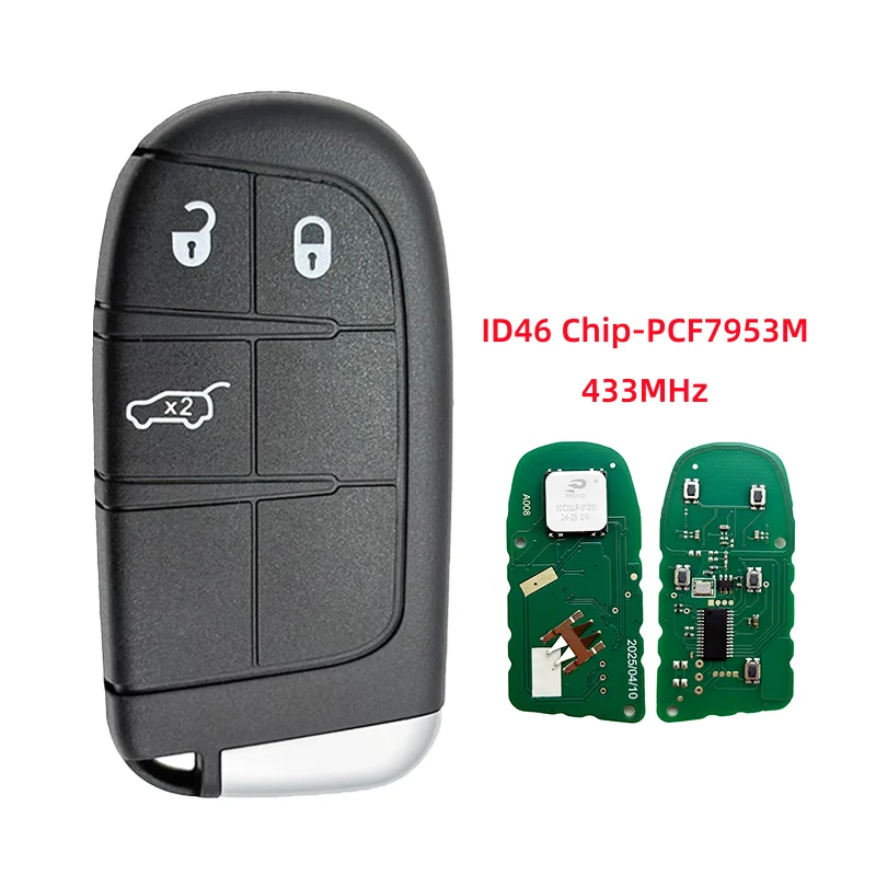 

M3N40821302 ID46 PCF7945/53A 433МГц 2/3/4/5-кнопочный сменный автомобильный ключ-пульт для Jeep Grand Cherokee, Dodge, Chrysler, RAM SRT Hellcat