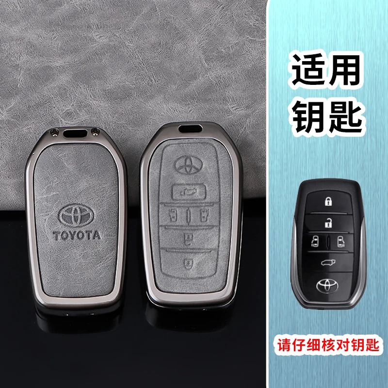 Фото Кожаный чехол для дистанционного ключа из цинкового сплава для Toyota C HR CHR Prius RAV 4 Camry Corolla 2017 2018 2020 2021, аксессуары №3