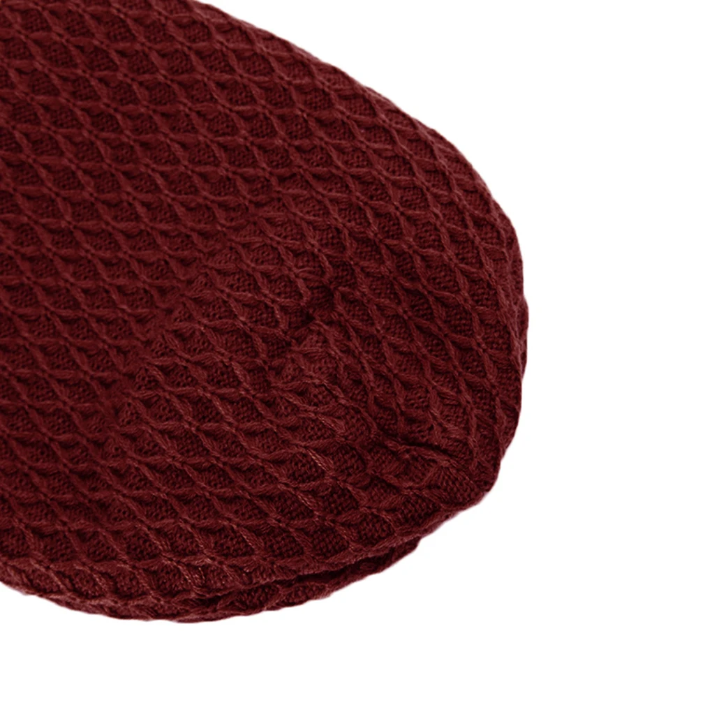 

Unisex Rhombus Pattern Solid Knitted Hat Autumn Winter Ear Protection Cap Men Women Thickened Beanies