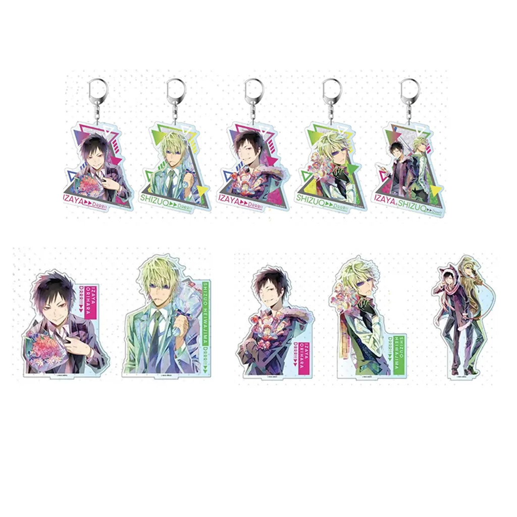 

Anime DuRaRaRa Acrylic Stand Figure Doll DRRR Shizuo Heiwajima Izaya Orihara Keychain Pendant Keyring for Gift