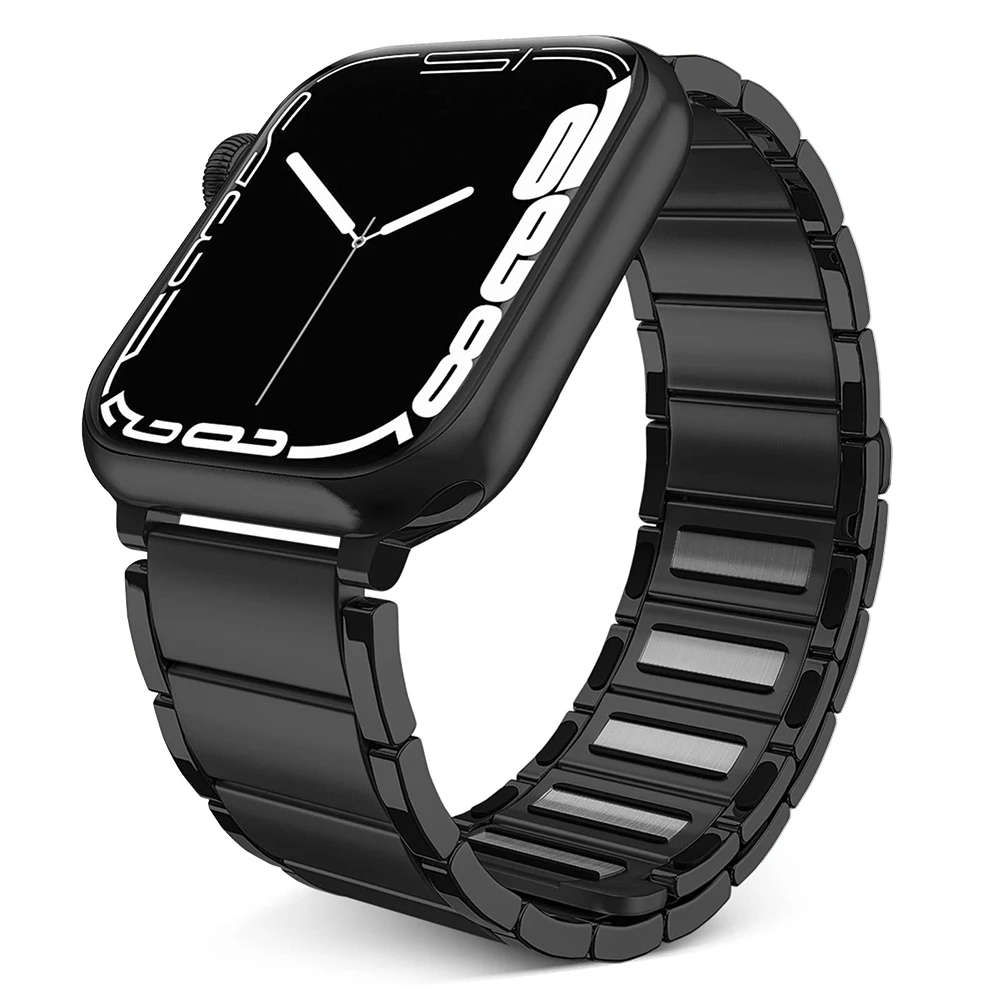 

Magnetic Loop Strap For Apple Watch Band 7 41mm 45mm Stainless Steel Bracelet For iWatch Series 6 5 4 3 44mm 40mm 42mm 38mm Belt