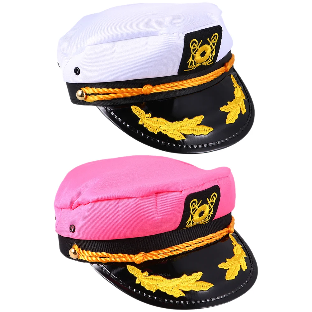 

2 Pcs Womens Hat Sailing Accessories Yacht Captain Decoration Polyester Captains Outdoor Man