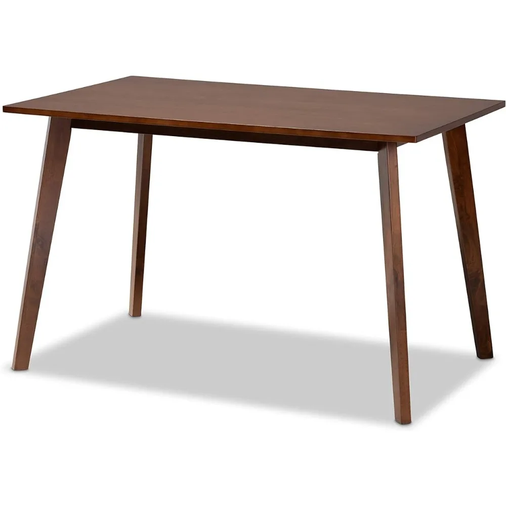 

Студийные обеденные столы baкстон, орех, прямоугольный столешница, ореховая отделка, изготовлен из прорезиненной древесины, стальные ножки