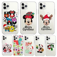 mickey minnie christmas for apple iphone 7 8 x xr xs 11 12 13 pro max mini plus luxury transparent tpu non slip phone case