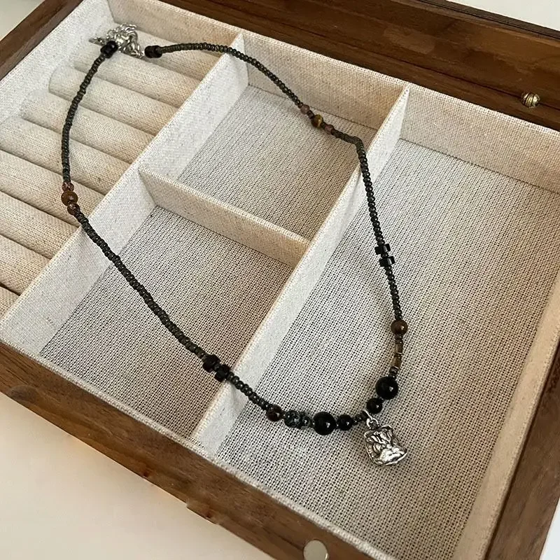 New 2023 Men's Necklace Small Awakening Lion Ruins Beads Non-fading Chinese Style Design Sensibility Jewelry Direct From Manufac