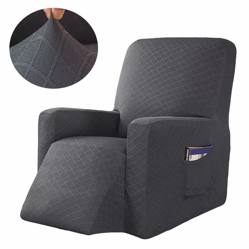 

Stretch Recliner Cover Chair Covers for Leather / Living Room Recliner Chair Slipcover with Side Pocket Small Checked