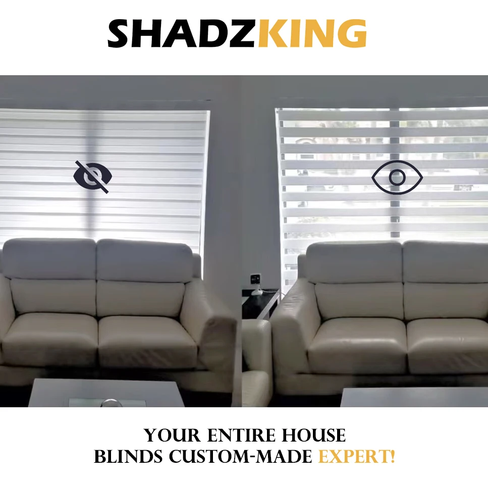 Shadzking Customized Zebra Blinds Window Blinds Blackout Zebra Shades Window Blinds Curtains for Living Room Bedroom images - 6