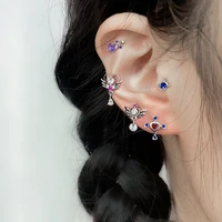 1piece helix piercing earring stud traugs sleeper cz earring angle wing korea conch piercing screw y2k body jewelry decoration
