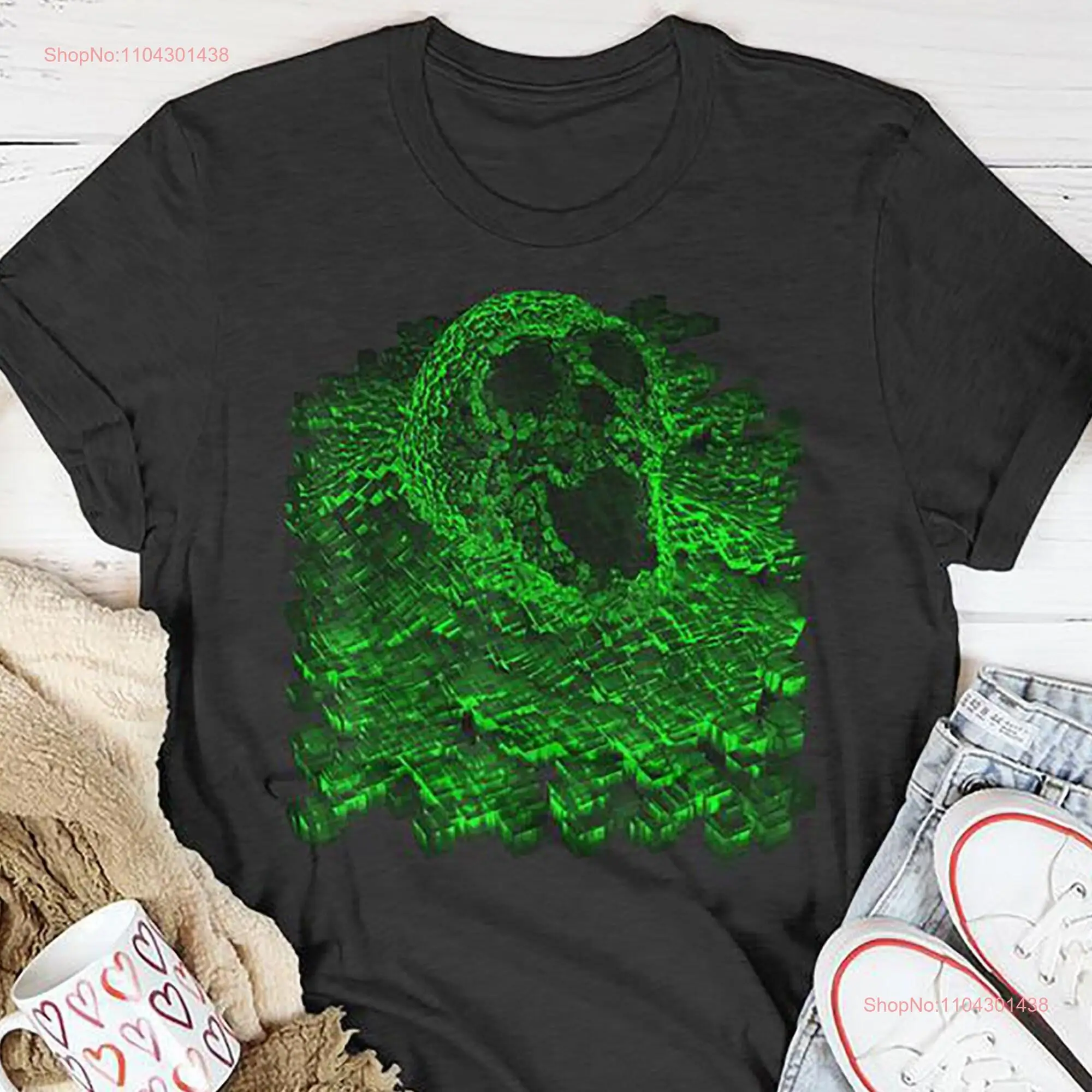 Зеленая готическая футболка с черепом на Хэллоуин ужасы жуткий сезон страшные