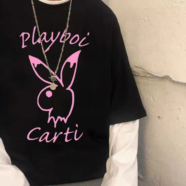 

Playboi Carti Pink Hip Hop Tshirt Crewneck 2Pac T Shirt Summer Short Sleeve Homme Tops Tees Men Women Fashion Vintage T-shirts