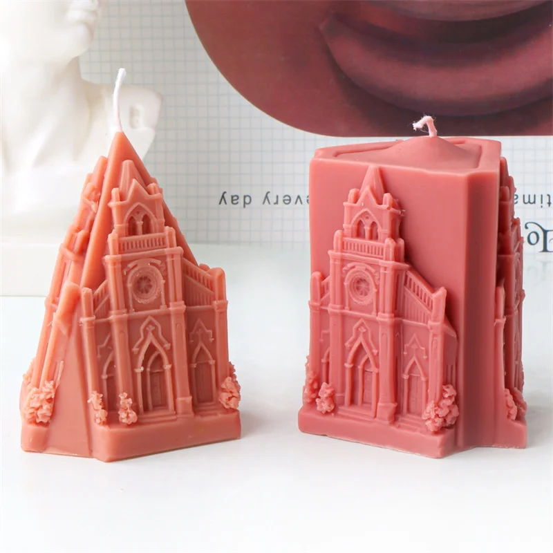 3D креативный художественный замок свеча силиконовая форма сделай сам винтажный