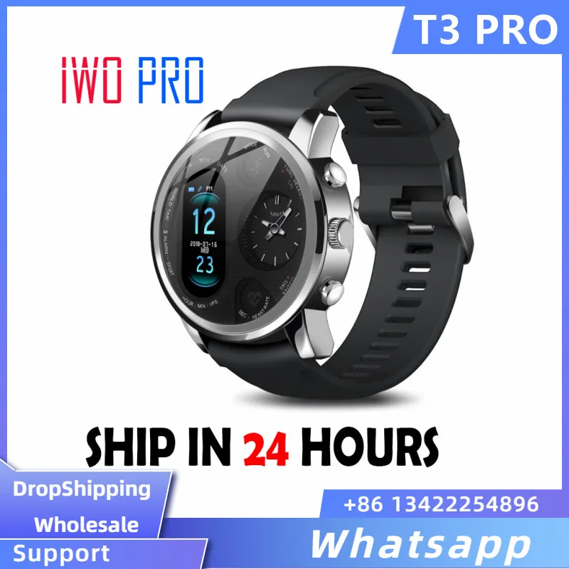 Смарт-часы T3 PRO мужские с функцией измерения пульса и Bluetooth | Электроника