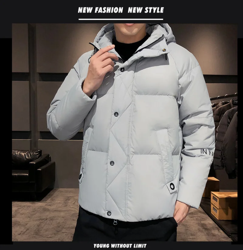 

2022 Men's Winter Korean Style Cotton-padded Jacket Outwear Slim Fit Men's Casual Jacket mm12