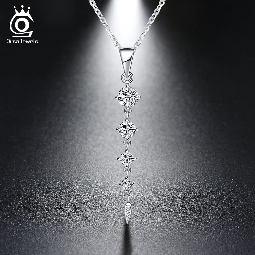 ORSA JEWELS романтическое ожерелье из стерлингового серебра 925 пробы с кубическим