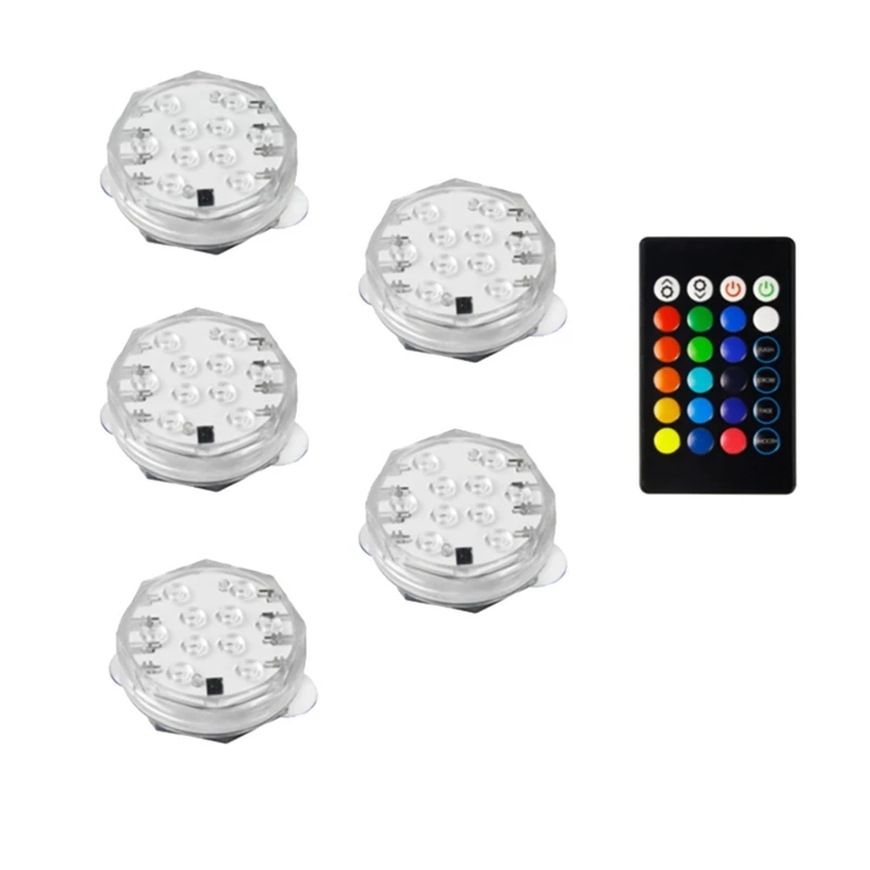 

Погружной светильник с 10 светодисветодиодный RGB, с дистанционным управлением, Водонепроницаемый погружной светильник для аквариума, бассе...