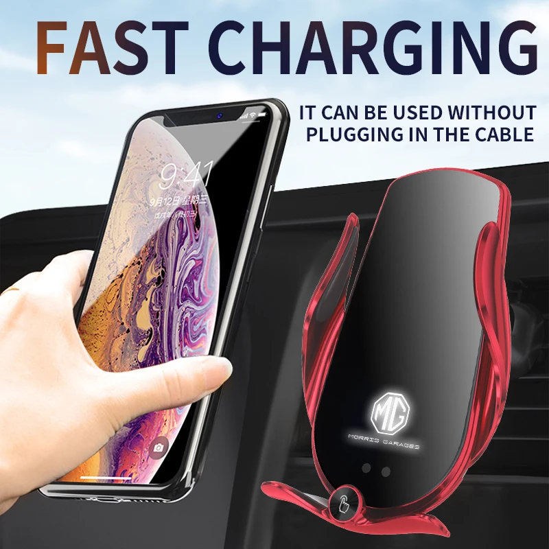 

Car Gravity Mobile Phone Holder 15W Wireless Charger Vent Phone Holder For MG ZS GS 5 Gundam 350 Parts TF GT 6 Accessories