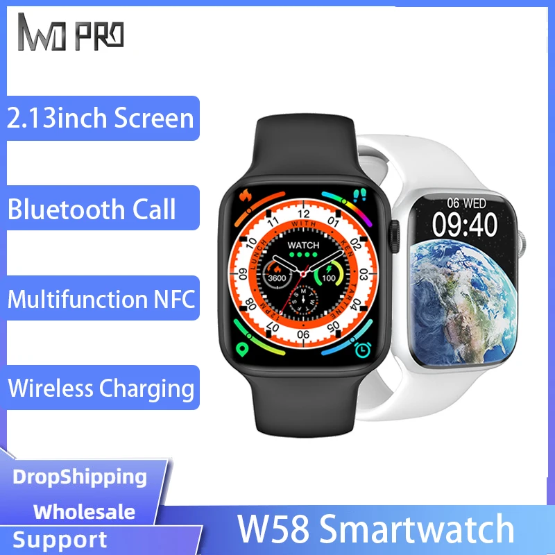 

Original IWO W58 Smartwatch 2.13Inch Sreen Smart Watch Series 8 Nfc Bluetooth Call Wireless Charging Smartwatch Pk W57 Dt7 Max