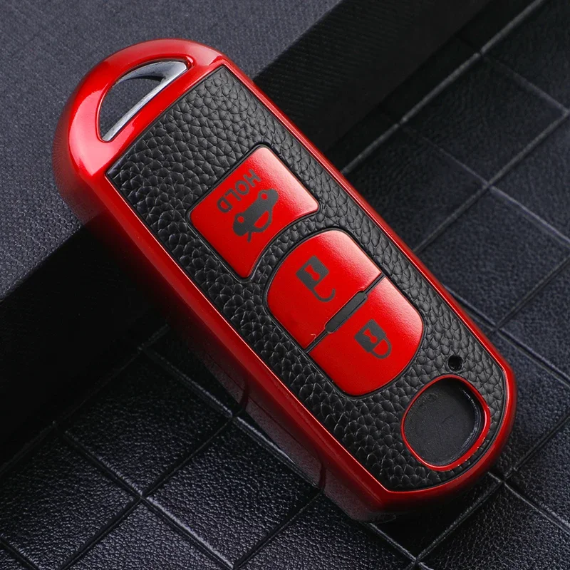 

3-кнопочный кожаный чехол из ТПУ для дистанционного ключа автомобиля, сумка-брелок для Mazda 2 3 5 6 CX-3 CX-4 CX-5 CX-7 CX-9 Atenza Axela, аксессуары