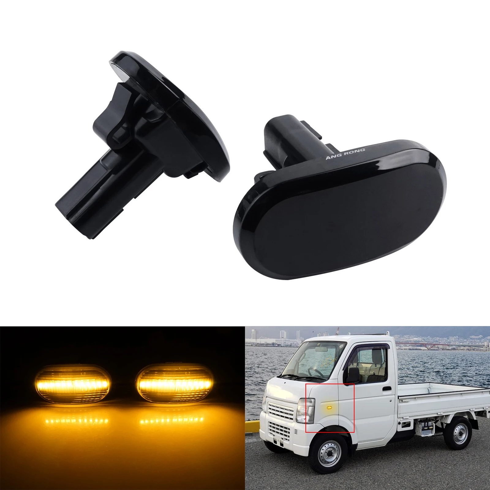 

Amber LED Side Indicator Repeater Light For Suzuki Ignis Jimny Wagon R+ Vauxhall