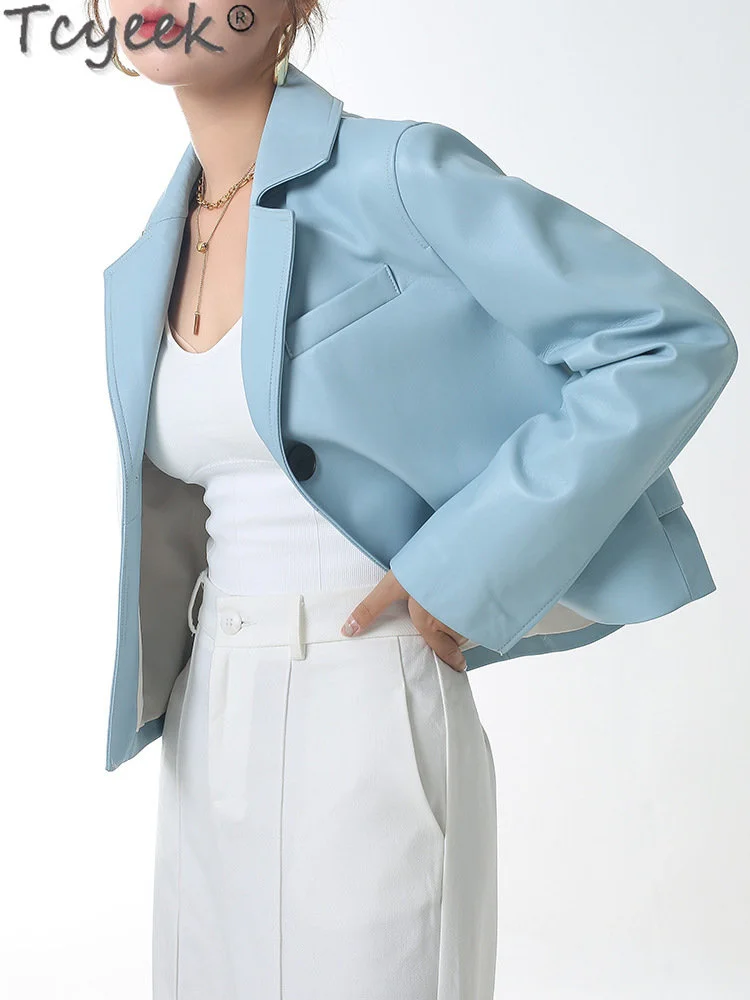 

Genuine 2023 Real Sheepskin Coat for Women Clothes Outwear Spring Fall Women's Casual Leather Jackets Thin Coats