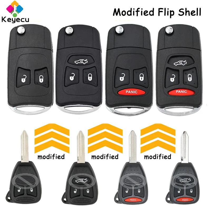 Модифицированный откидной Чехол KEYECU для автомобильного ключа-брелока с 2 3 4