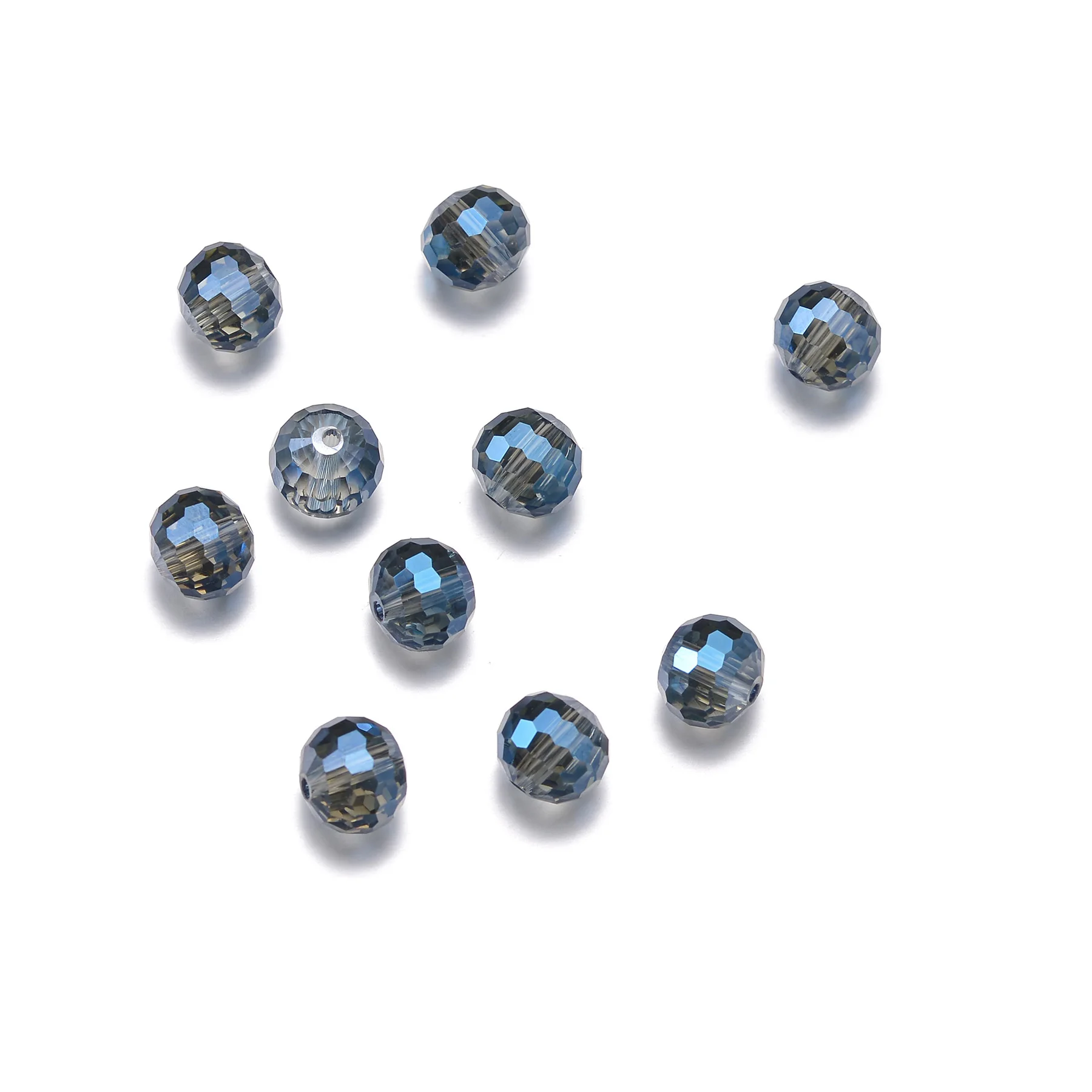 20pcs Loose Dark AB Color Crystal Glass Round Beads Cut Faceted DIY Making Bracelets Necklace Pendaent Jewelry Accessories