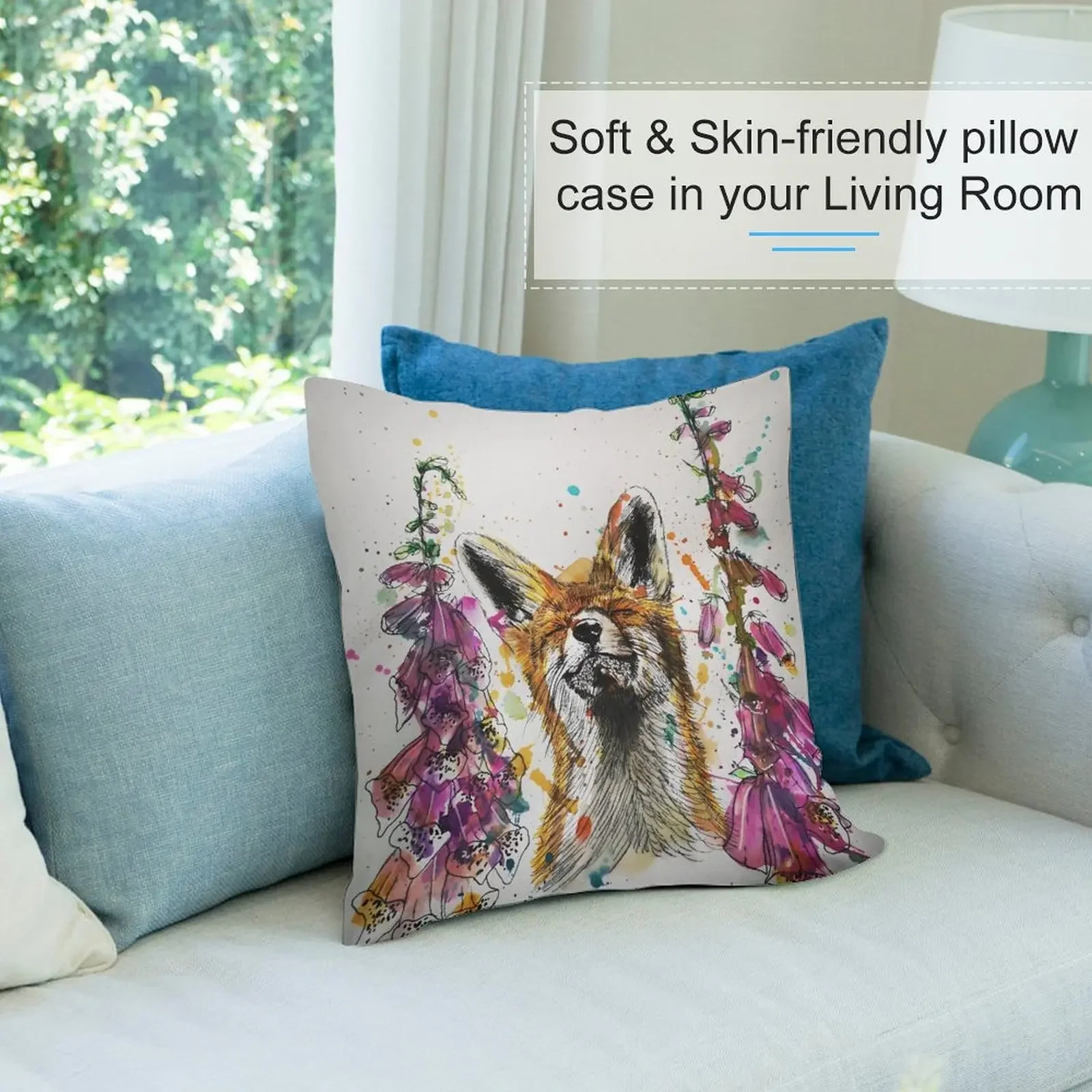 Фокс среди перчаток лисы Подушка Декоративная наволочка Подушки