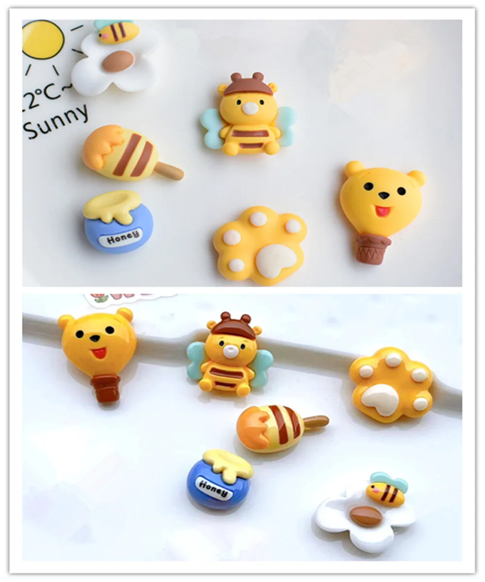 

Flatback Resin Honey Bee Bear Paw Cabochon SImulation Fake Food for Scrapbooking DIY Cake Decor Crafts Accessories