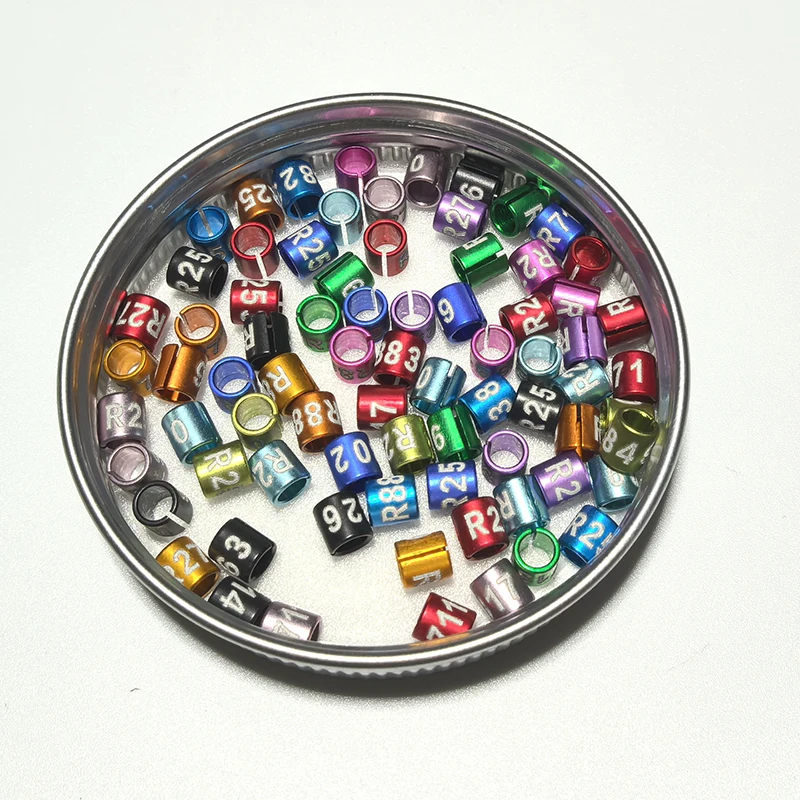 

Разделенные ленты для ножек птиц, кольца для канарки 3 мм, нестандартные, случайные символы, цветовая смесь, алюминий, лот 25 шт.