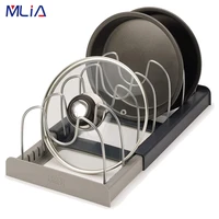 expandable stainless steel storage rack kitchen organizer holder for pan pot lid cutting board drying cookware rack organizer
