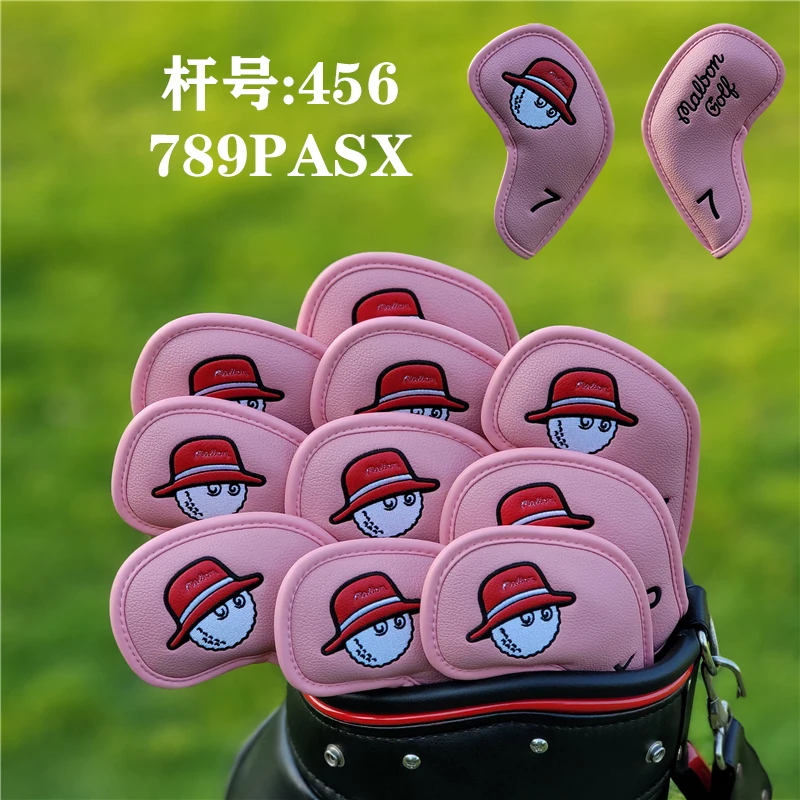 Golf Iron Head Cover 1 3 5 UT Golf Fairway Wood Cover Korean Brand Upscale PU Fashion Pink Golf Cover Putter Head Cover