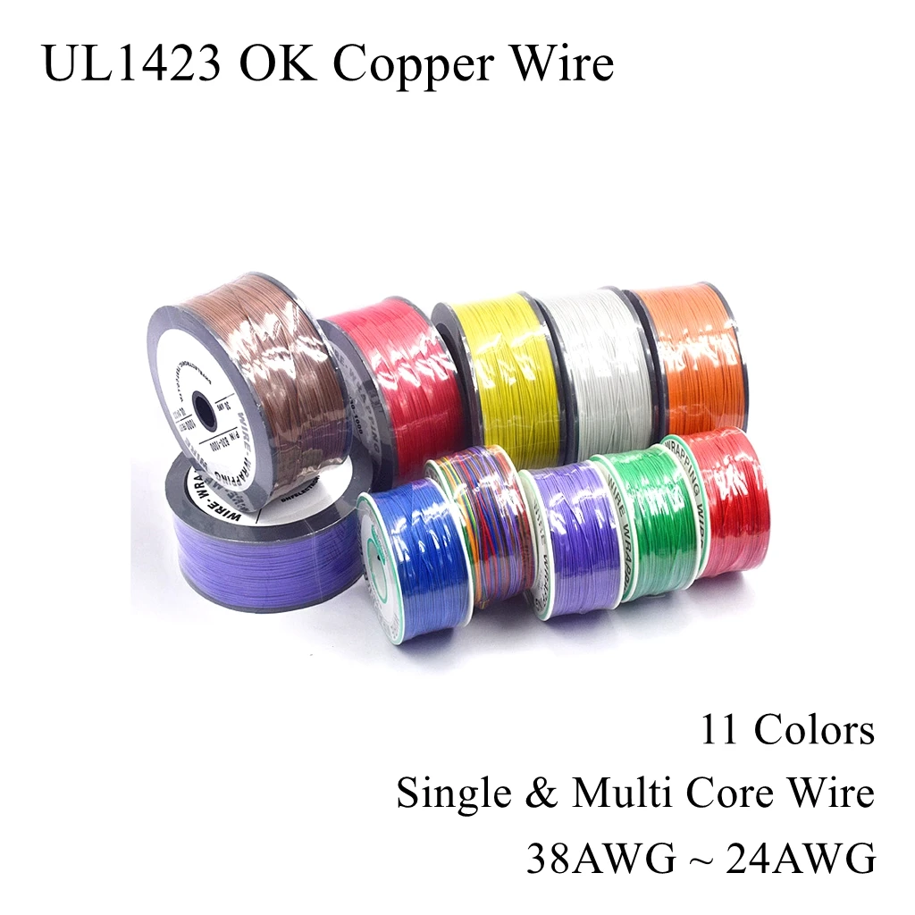 

UL1423 UL1422 OK Line Tin Silver Plated Copper Solid PVC Cable Electrical Wrapping Wire For Jumper Motherboard PCB Patch Solder