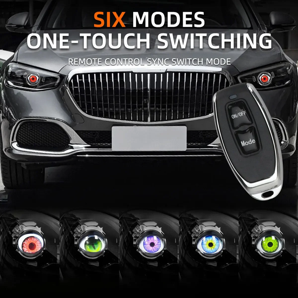 2/1в1 автомобильные Demon Eye Red динамические 3-дюймовые линзы с глазами дьявола для