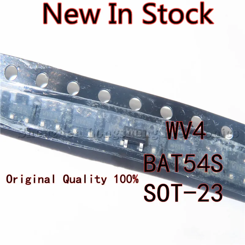 

50 шт./лот BAT54S BAT54 WV4 SOT-23 SMD диод Шоттки, новая модель, оригинальное качество 100%