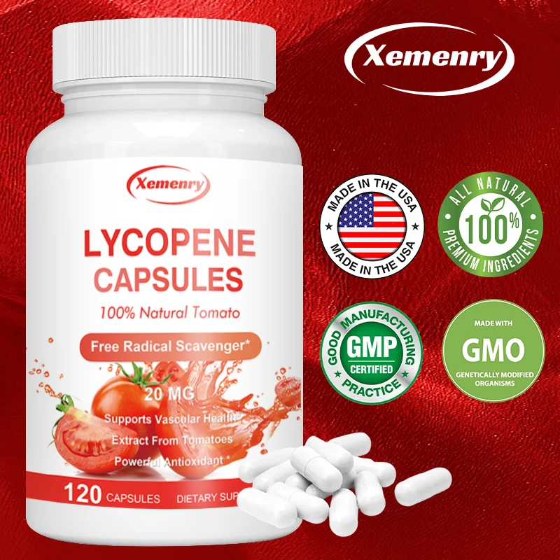 

Natural Lycopene Supplement 20 Mg 120 Capsules To Prevent Cardiovascular and Cerebrovascular Diseases and Enhance Immunity