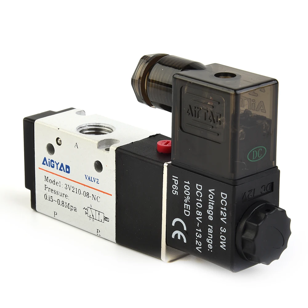 

Practical Durable High quality Solenoid Valve 0.15-0.8MPa 1/4 PT Air Pneumatic 2 Position 3V210-08 DC 12V G 1/4